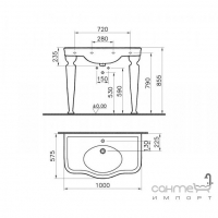 Ноги консольные для умывальника 100см (1 шт) VitrA Aria 6210B003-0156 белые