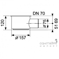 Сифон для душового каналу DN 70 (1,2 л/с) TECE 650.002