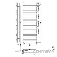 Сталева сушка для рушників Radox Serene 500x1440 хром