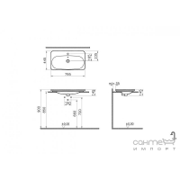 Умывальник прямоугольный 80см с 3 отверстиями VitrA Nest Trendy 5686B003-0033 белый