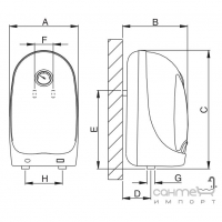 Электрический водонагреватель бойлер Honey GTB41A0A HN 12