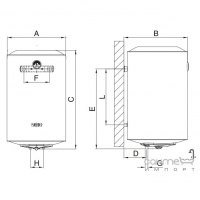 Електричний водонагрівач бойлер Ferroli Glass Thermal 3 GRC0231A VBO30