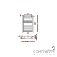 Стальной полотенцесушитель Radox Premier XL 500x800 прямой профиль нержавеющая сталь