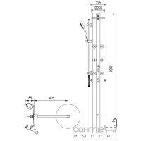 Термостатическая душевая панель AVAN-TRES Tres Shower Columns 1.93.828 Анодированный