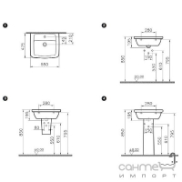 Полупьедестал для умывальника VitrA Form 300 5249L003-0156 белый