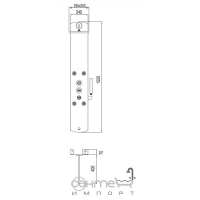 Термостатична душова панель LEX-B Tres Shower Columns 1.93.124 Анодований