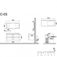 Меблі для ванної кімнати ADMC Серія C ADMC C-03