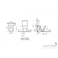 Унитаз пристенный моноблочный универс/в для бачка с задним б/п VitrA S20 5512L003-7200 белый