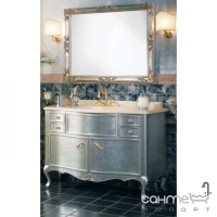 Зеркало в дереве для ванной комнаты Lineatre Gold Componibile 63001 сусальное серебро
