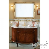 Зеркало в дереве для ванной комнаты Lineatre Gold Componibile 63002 сусальное золото