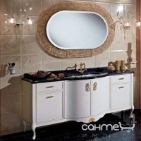 Фигурное зеркало в литом стекле для ванной комнаты Lineatre Gold Componibile 13018 сусальное золото