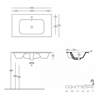 Раковина Althea Cover Slim 91 (40878 MB) чёрно-белая