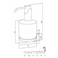 Стеклянный диспенсер для жидкого мыла с настенным держателем AM.PM Admire, A1036900