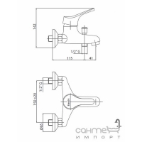 Змішувач для ванни Bianchi Delta VSCDLT200400/CRO Хром/Золото