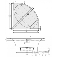 Ванна кутова Villeroy&Boch Squaro UBQ145SQR3PGV (панель-сірий металік)