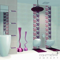 Плитка Ceramika Color Calipso Calipso Roz Bis design 25x40 (цветы)