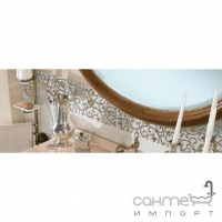 Дзеркало для ванної кімнати Lineatre Savoy Pelle 83007 світлий горіх оздоблення сусальне золото