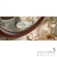 Зеркало для ванной комнаты Lineatre Savoy Pelle 83007 светлый орех отделка сусальное золото