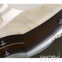 Тумба под встраиваемую раковину для ванной комнаты Lineatre Savoy Palle 83026 сусальное серебро с технической тканью