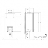 Проточный газовый водонагреватель Vaillant MAG OE 14-0/0 RXI H 311591