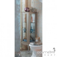 Вітрина для ванної кімнати Lineatre Savoy Pelle 83052 світлий горіх правосторонні дверцята з технічною тканиною авана