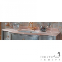 Комплект мебели для ванной комнаты Lineatre Savoy Palle 83/3 сусальное серебро мраморная столешница