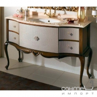 Комплект мебели для ванной комнаты Lineatre Savoy Palle 83/5 светлый орех мраморная столешница