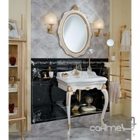 Дзеркало для ванної кімнати Lineatre Hermitage 17002 сусальне срібло з оздобленням 