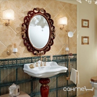 Дзеркало для ванної кімнати Lineatre Hermitage 17012 світлий горіх, оздоблення сусальне золото