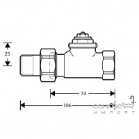 Термостатический радиаторный клапан (клапан под термоголовку) Honeywell V2000DBB20