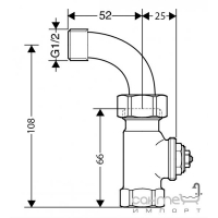 Термостатичний радіаторний клапан (клапан під термоголовку) Honeywell V2000BBB15