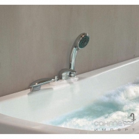 Гидромассажная ванна Jacuzzi Hexis без панелей и смесителя 9443-239 Sx с фурнитурой 9423-6450 хром левая