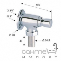 Пневматический кран для слива туалета Remer Rubinetterie S.p.A. Tempor TE17010/CR Хром 