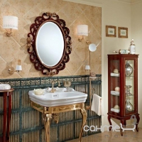 Овальное зеркало для ванной комнаты Lineatre Lady 17014 сусальное серебро