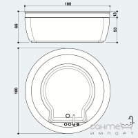 Ванна Jacuzzi Nova Design с панелями без смесителя 9450-359 (вариант без топа)