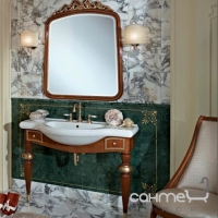Дзеркало для ванної кімнати Lineatre Londra 23001 французький горіх, сусальне золото