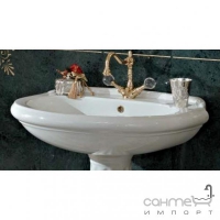 Комплект меблів для ванної кімнати Lineatre Londra 23/4 біла кераміка, золото