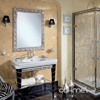 Зеркало для ванной комнаты Lineatre Parigi 82001 сусальное серебро с черным налетом