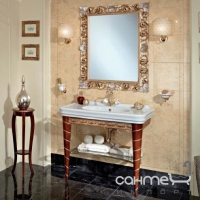 Зеркало для ванной комнаты Lineatre Parigi 78004 сусальное золото с отделкой сусальное серебро