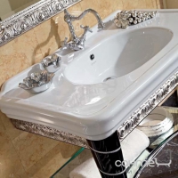 Комплект мебели для ванной комнаты Lineatre Parigi 82/2 черный блестящий, сусальное серебро
