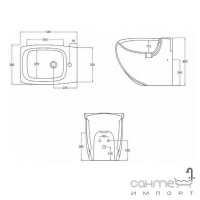 Напольное биде Hidra Ceramica Hi-Line HI14 белый