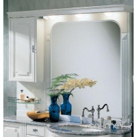 Комплект мебели для ванной комнаты Lineatre Silver 27/7 лакированный белый