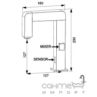 Смеситель электронный со светодиодной подсветкой Remer Rubinetterie S.p.A. Sensor SE18R/CR Хром 