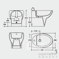 Напольное биде Hidra Ceramica Tao TA14 белый