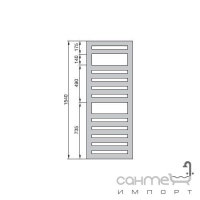 Электрический полотенцесушитель Zehnder Metropolitan 400x1540 METE-150-040/ID белый