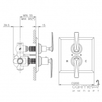 Встраиваемый термостат с запорным клапаном внешняя часть Nicolazzi S.p.A. Termostatico 4909**28 Хром, Никель, Латунь