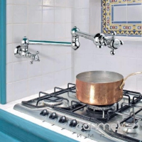 Настенный смеситель для кухни с запорным вентилем Nicolazzi S.p.A. Dames Anglaises Cucina 1451**18 Хром, Никель, Латунь 