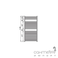 Водяной полотенцесушитель Zehnder Janda 495x1148 JA-120-050 белый