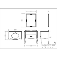 Комплект мебели для ванной комнаты Godi TG-03 канадский дуб, белый