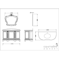 Комплект мебели для ванной комнаты Godi TG-10 канадский дуб, белый